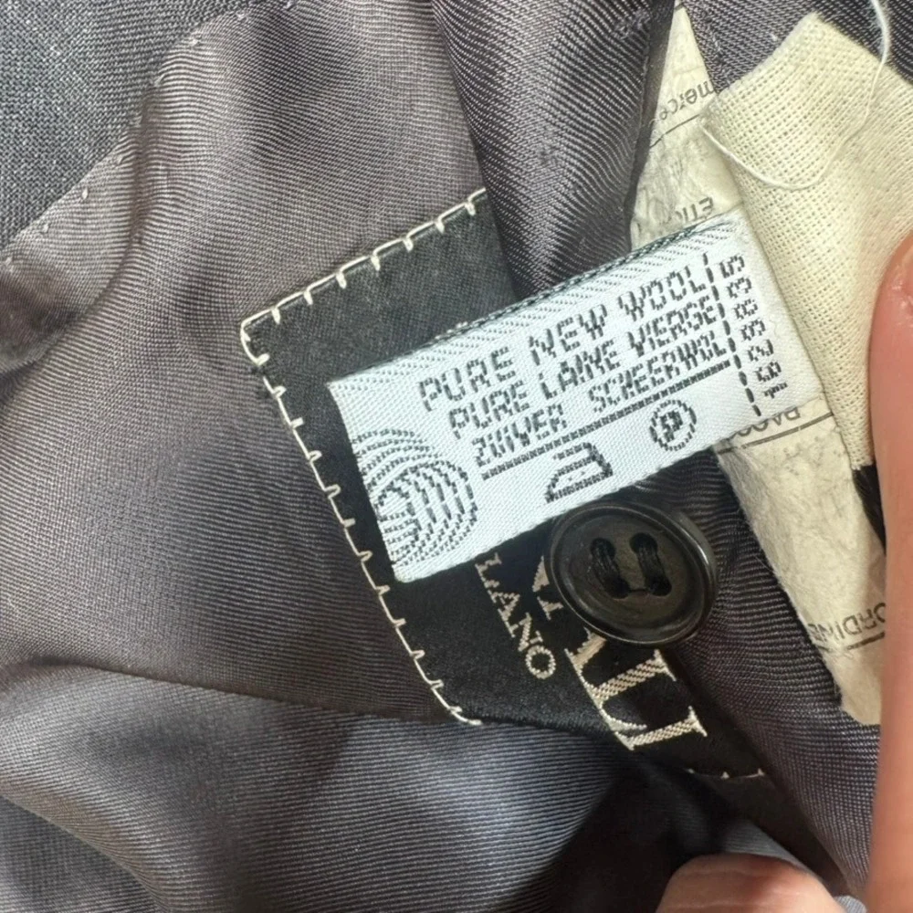 Canali Blazer Mens 54 (US44) Charcoal Grey Loro Piana Wool Pinstripe Suit Jacket